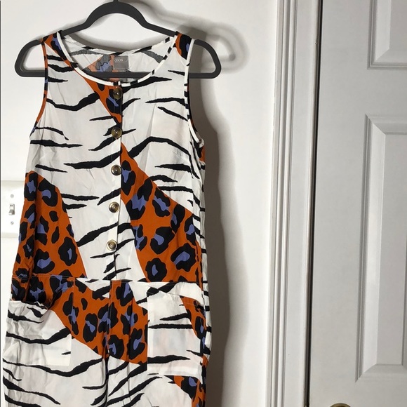 80’s inspired mixed zebra leopard animal print jumpsuit/romper - Picture 3 of 4